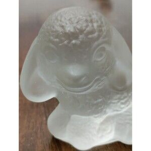Vintage Goebel Frosted Crystal Glass Lamb Figurine 1